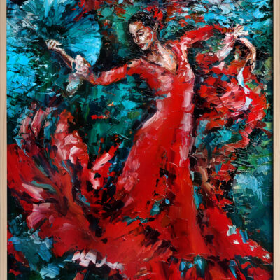 malarstwo , pasja, flamenco , taniec , obraz olejny, Krystyna Róż -Pasek