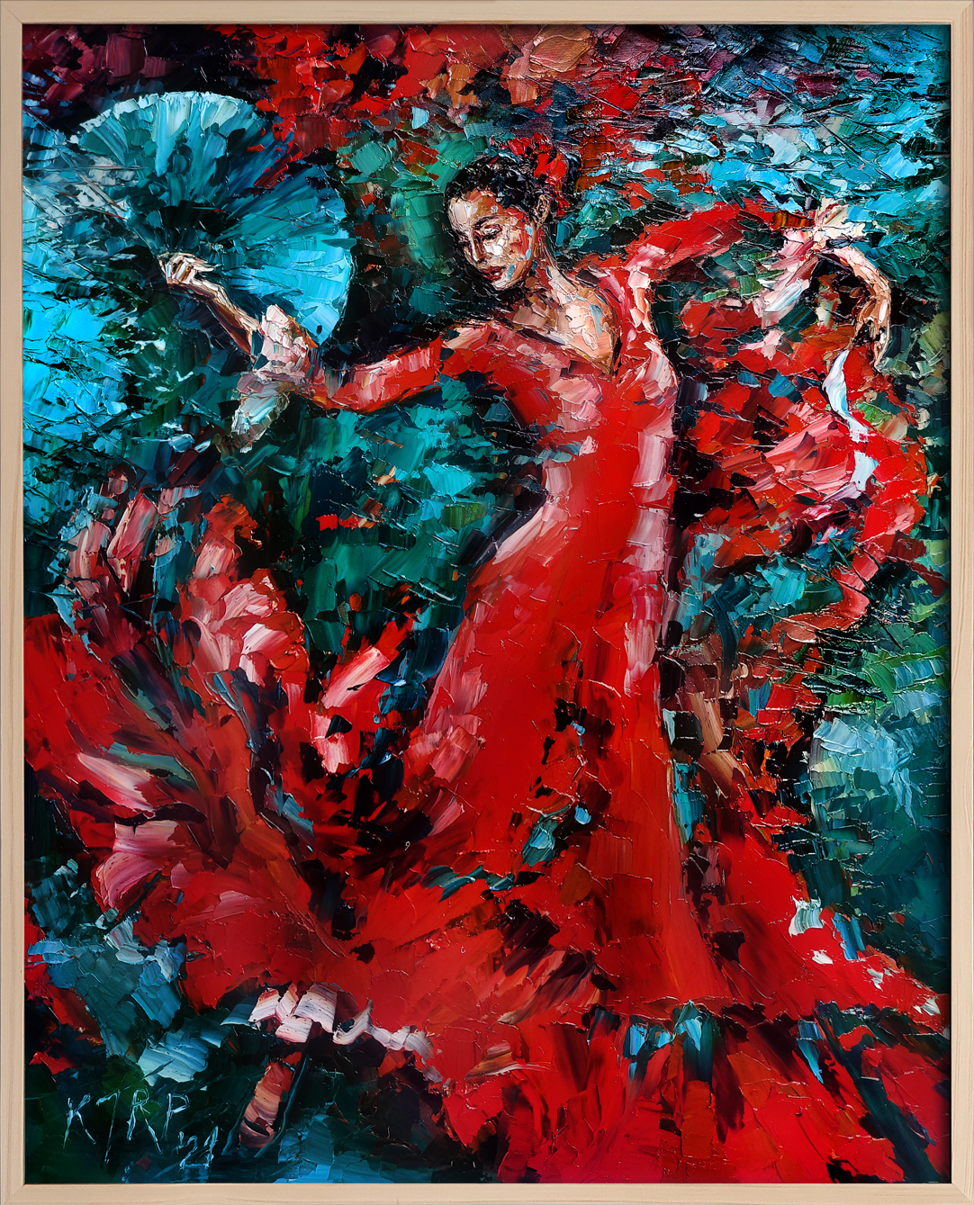 malarstwo , pasja, flamenco , taniec , obraz olejny, Krystyna Róż -Pasek